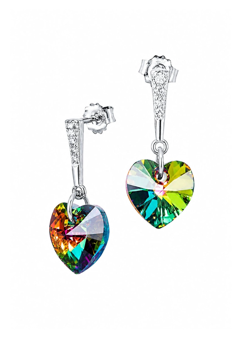 AROS MONTERO ROMANCE PLATA 925 CRISTALES GENUINOS VITRAL MEDIUM JOYAS - 1