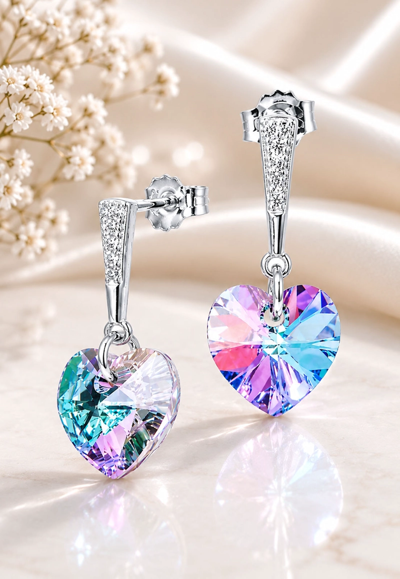 AROS JOYAS MONTERO ROMANCE PLATA 925 CRISTALES GENUINOS VITRAL LIGHT - 5