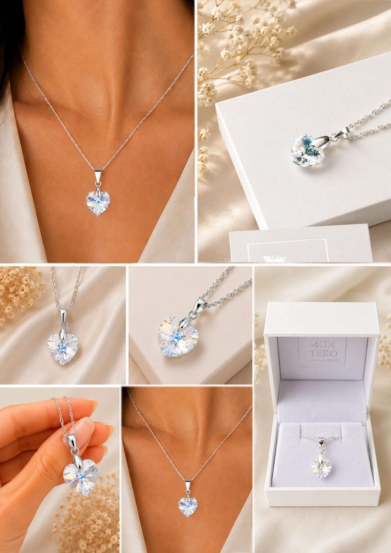 Collar Romance Plata 925 Cristal Swarovski® AURORA BOREAL - 8