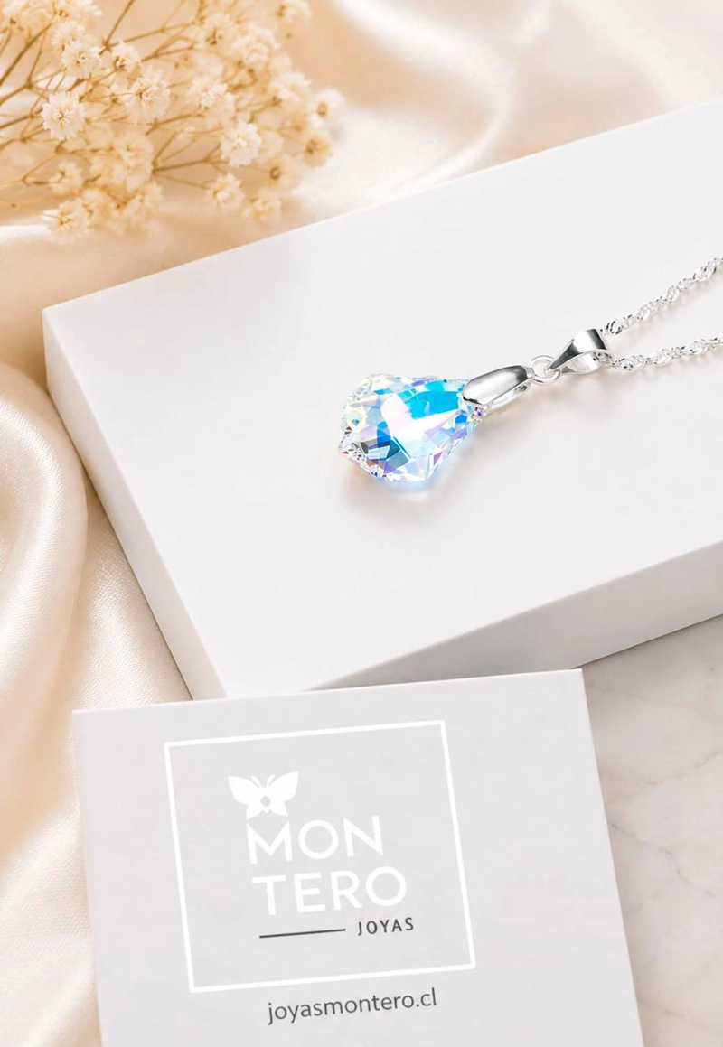 COLLAR ROMA PLATA 925 CRISTAL SWAROVSKI® AURORA BOREAL - 2