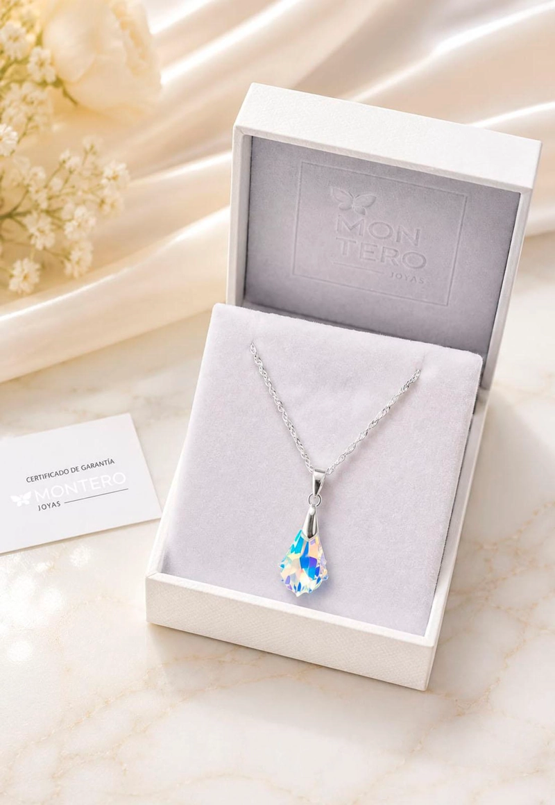 COLLAR ROMA PLATA 925 CRISTAL SWAROVSKI® AURORA BOREAL - 3
