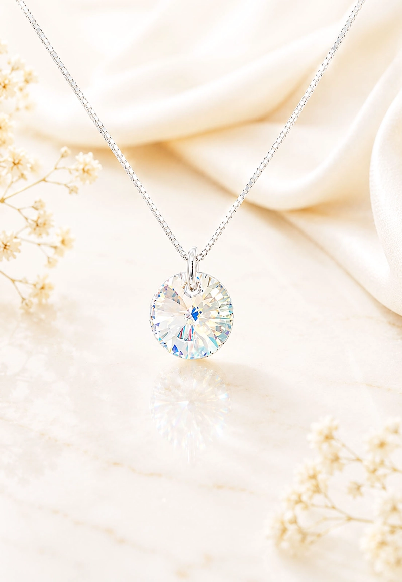COLLAR PUNTO DE LUZ PLATA 925 CRISTAL SWAROVSKI®  AURORA BOREAL - 5