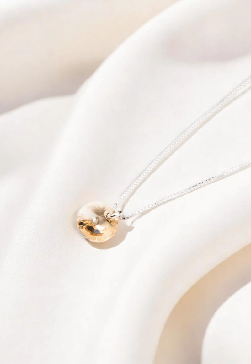 Collar Punto de Luz Plata 925 con cristales de Swarovski® Golden Shadow - 5
