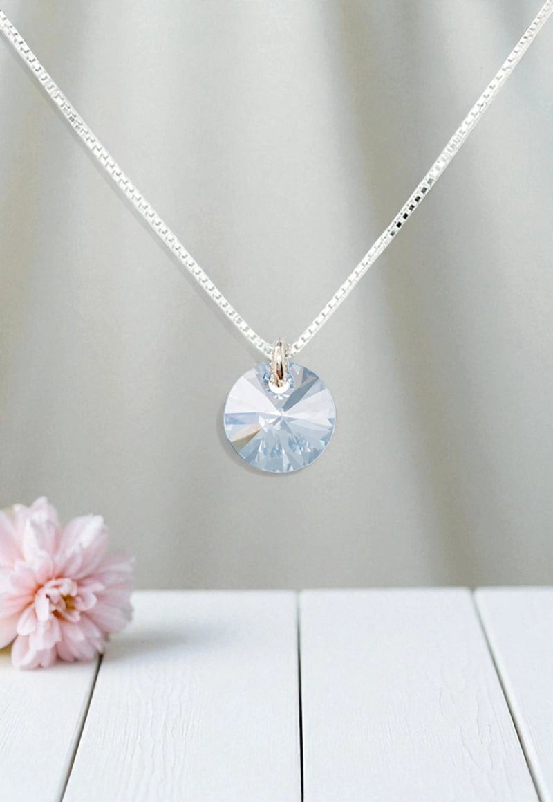 Collar Punto de Luz Plata 925 con cristales de Swarovski® Blue Shade - 1