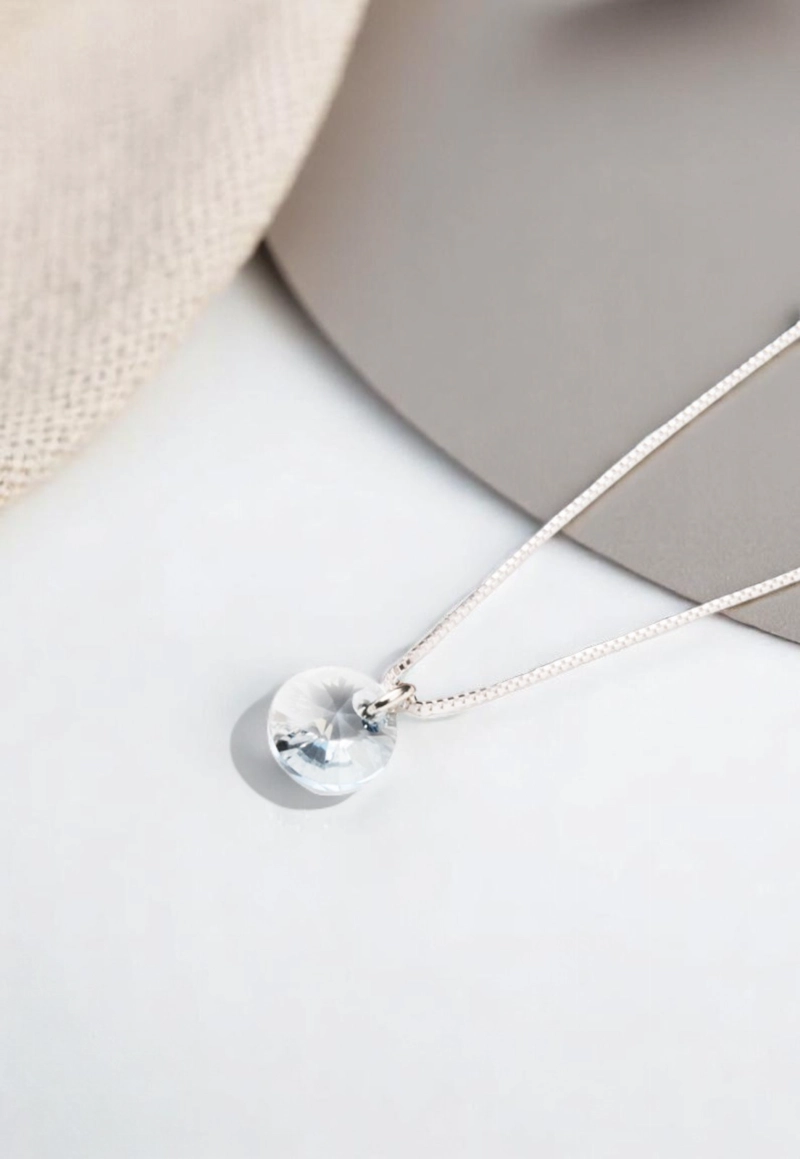 Collar Punto de Luz Plata 925 con cristales de Swarovski® Blue Shade - 2