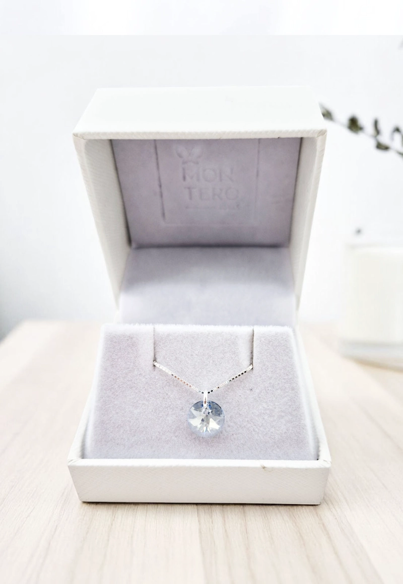 Collar Punto de Luz Plata 925 con cristales de Swarovski® Blue Shade - 3