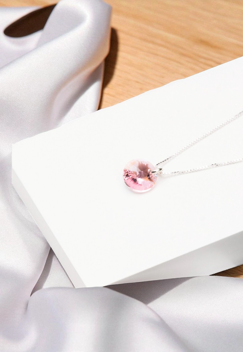Collar Punto de Luz Plata 925 con cristales de Swarovski® Light Rose - 2