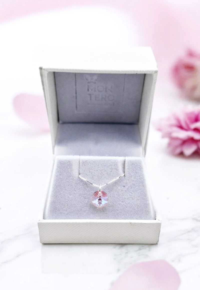 Collar Punto de Luz Plata 925 con cristales de Swarovski® Light Rose - 3