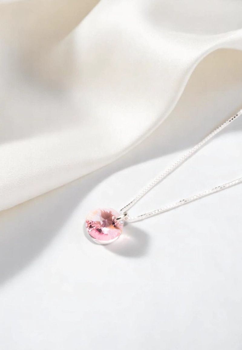 Collar Punto de Luz Plata 925 con cristales de Swarovski® Light Rose - 4