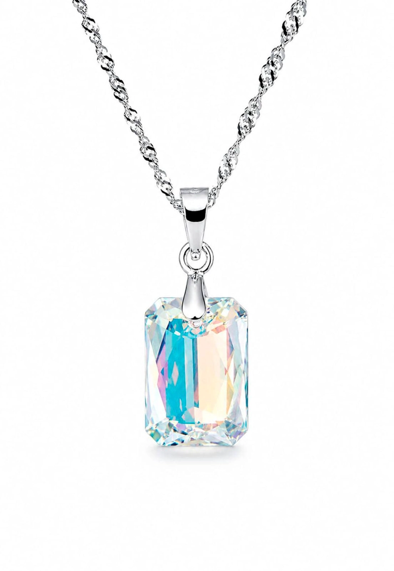 COLLAR GRAN ESTEFANIA PLATA 925 CRISTAL SWAROVSKI® AURORA BOREAL - 1