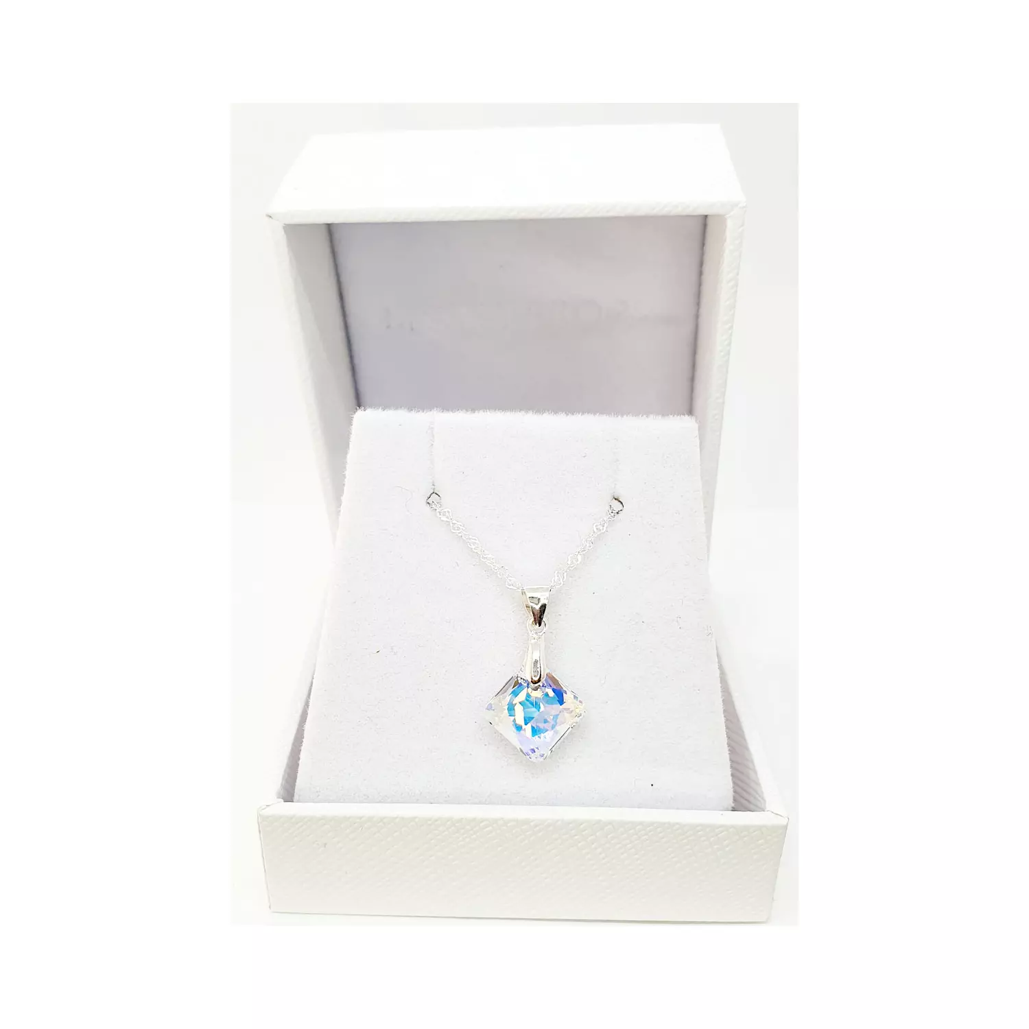 Collar Cristina Plata Italiana 925 y Cristal Genuino Aurora Boreal Joyas Montero - 2