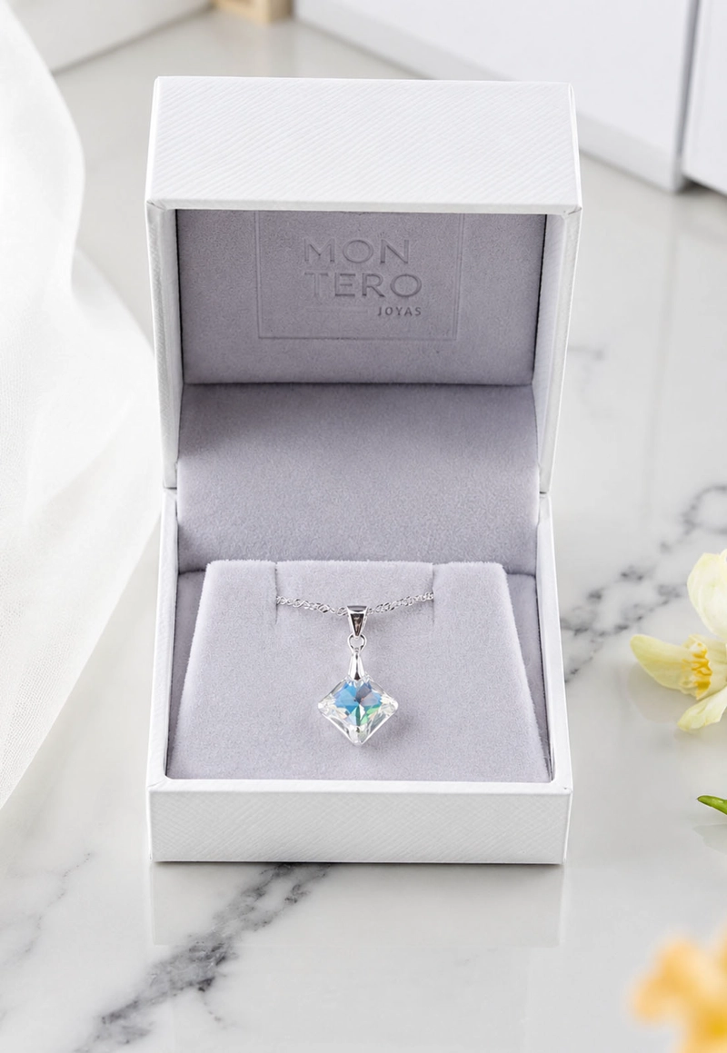 Collar Cristina Plata 925 Cristal SWAROVSKI® Aurora Boreal - 6