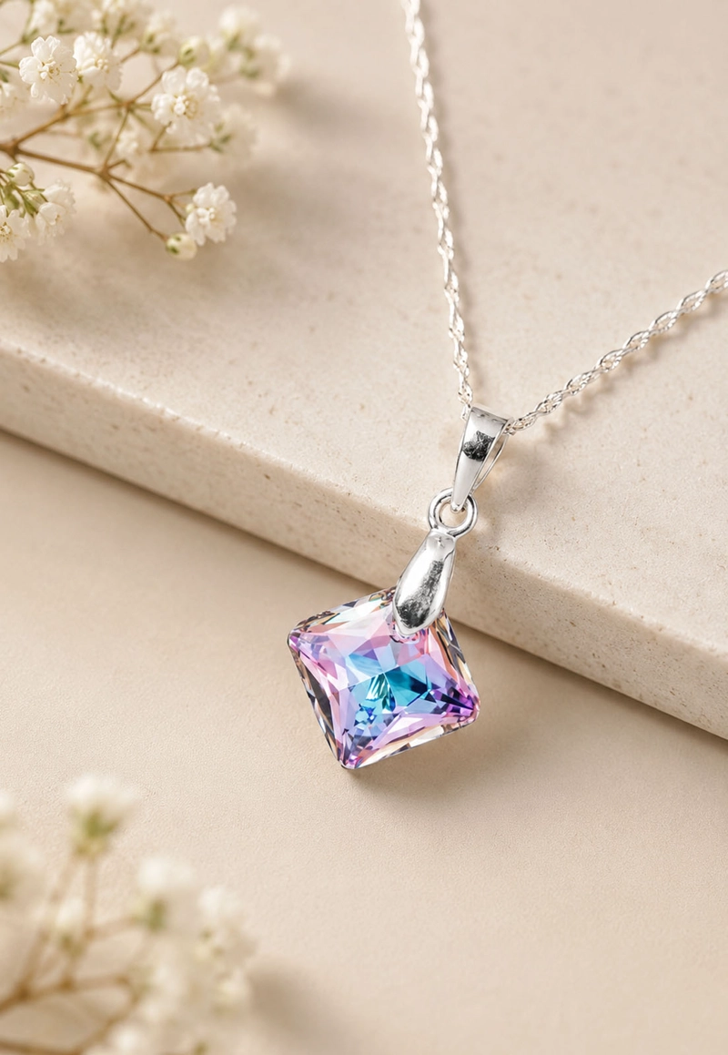 Collar Cristina Plata 925 Cristal SWAROVSKI® Vitral Light - 2