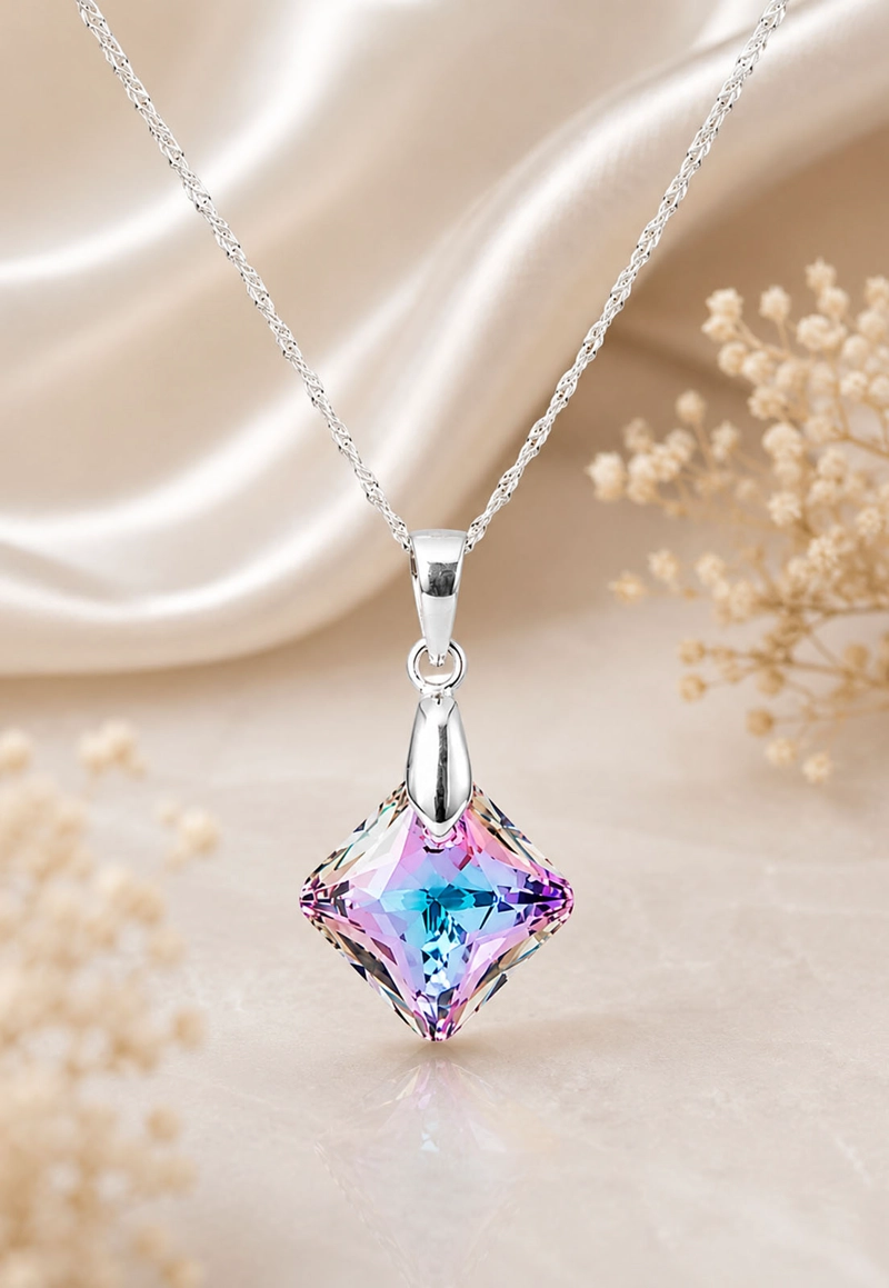 Collar Cristina Plata 925 Cristal SWAROVSKI® Vitral Light - 3