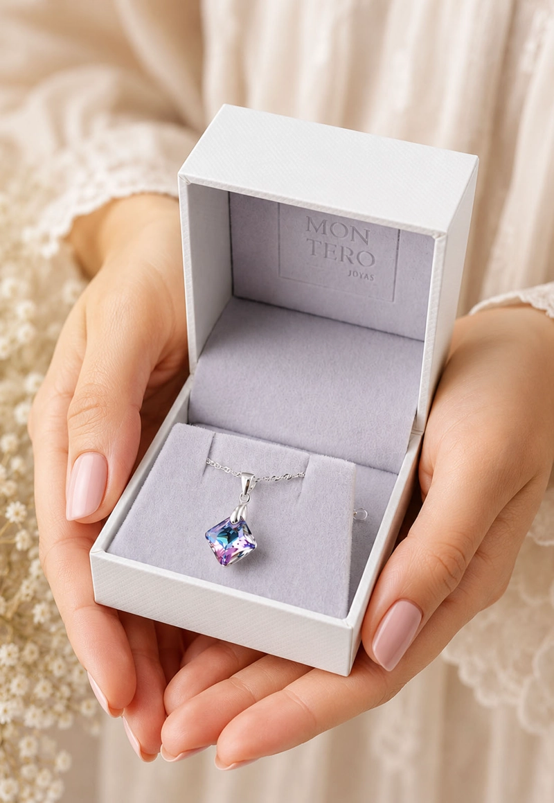 Collar Cristina Plata 925 Cristal SWAROVSKI® Vitral Light - 4