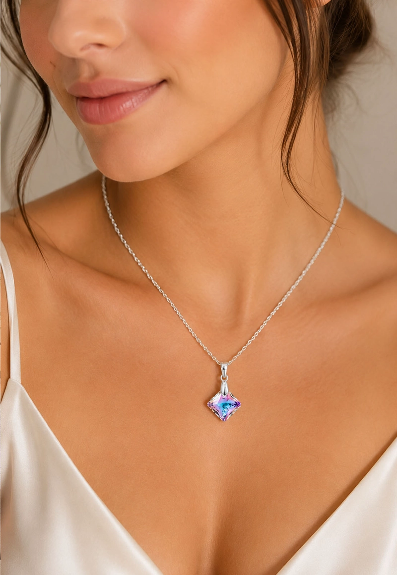 Collar Cristina Plata 925 Cristal SWAROVSKI® Vitral Light - 5