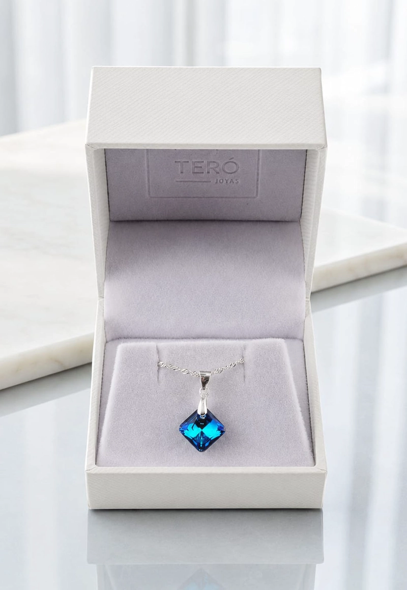 Collar Cristina Plata Italiana Cristal SWAROVSKI® Bermuda Blue - 5