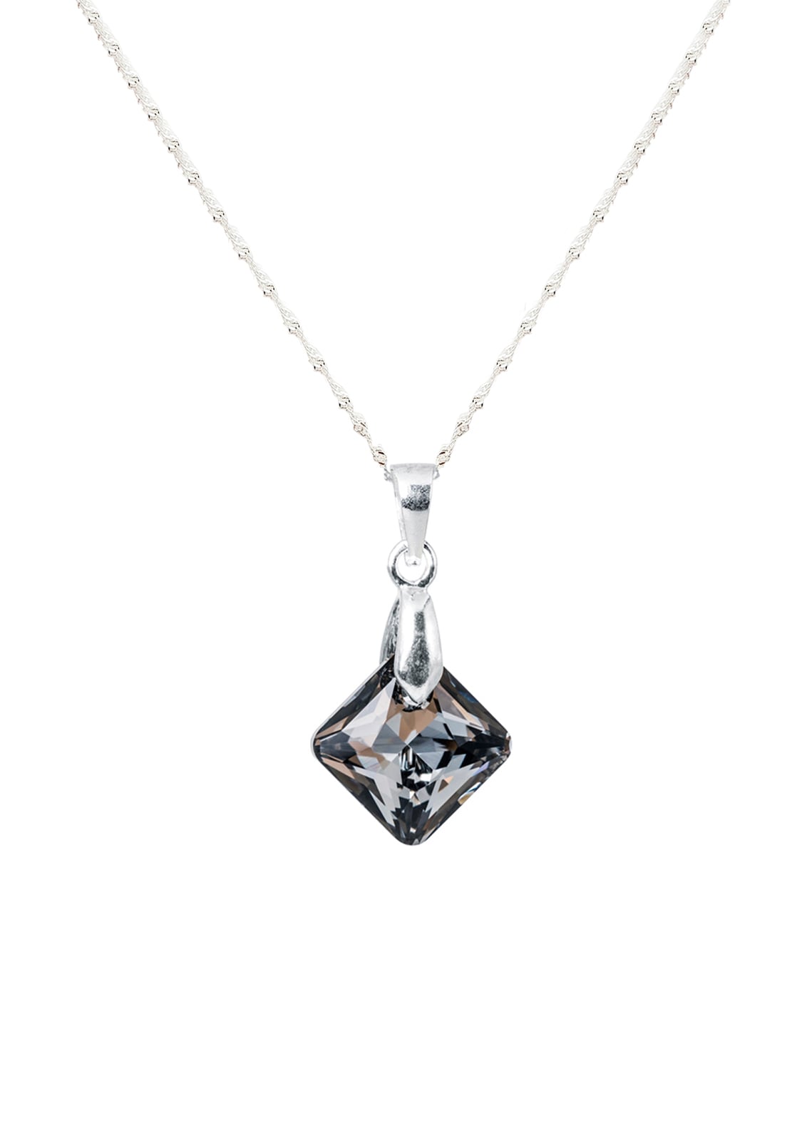 Collar Cristina Plata Italiana 925 y Cristal Genuino Silver Night JOYAS MONTERO - 1