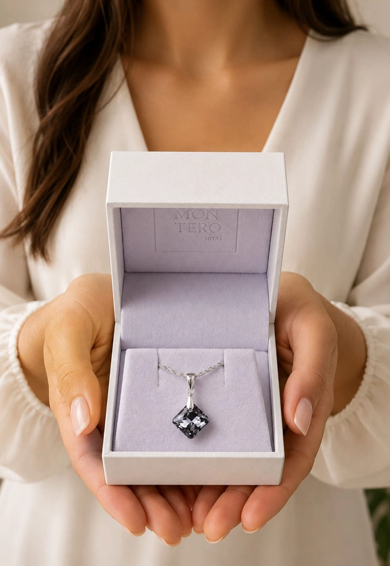 Collar Cristina Plata 925 Cristal SWAROVSKI® Silver Night - 6