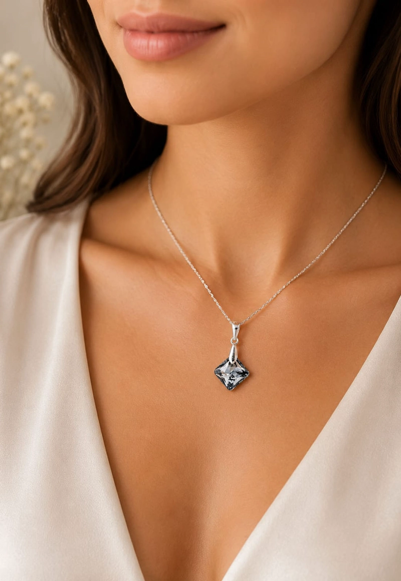 Collar Cristina Plata 925 Cristal SWAROVSKI® Silver Night - 7