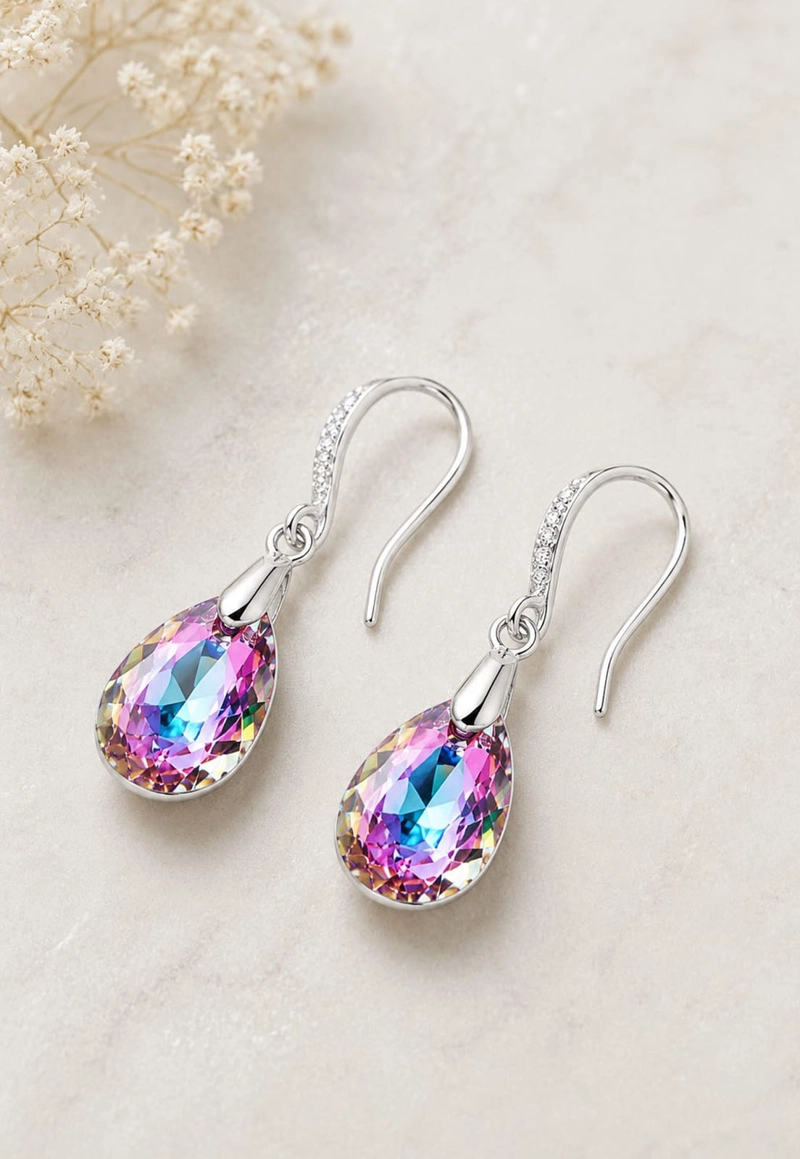 AROS GOTA DE LUZ PLATA 925 CRISTAL SWAROVSKI® VITRAL LIGHT - 7