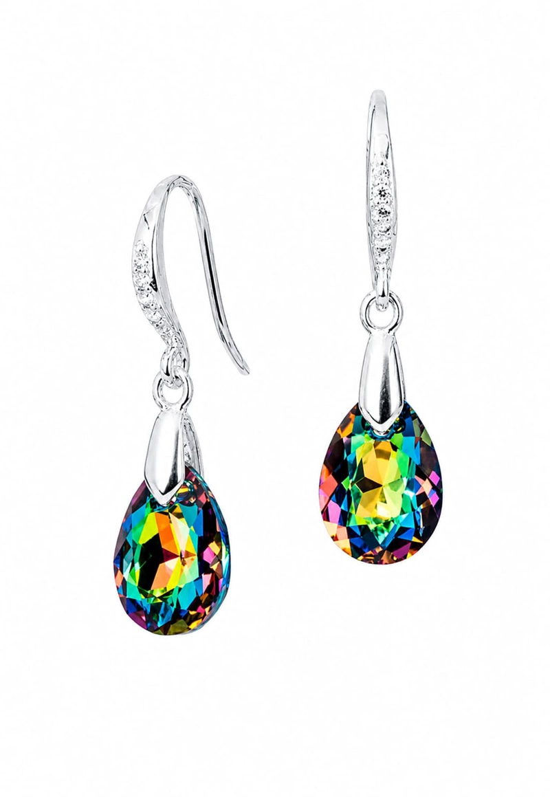 AROS GOTA DE LUZ PLATA 925 CRISTAL SWAROVSKI® VITRAL MEDIUM - 1