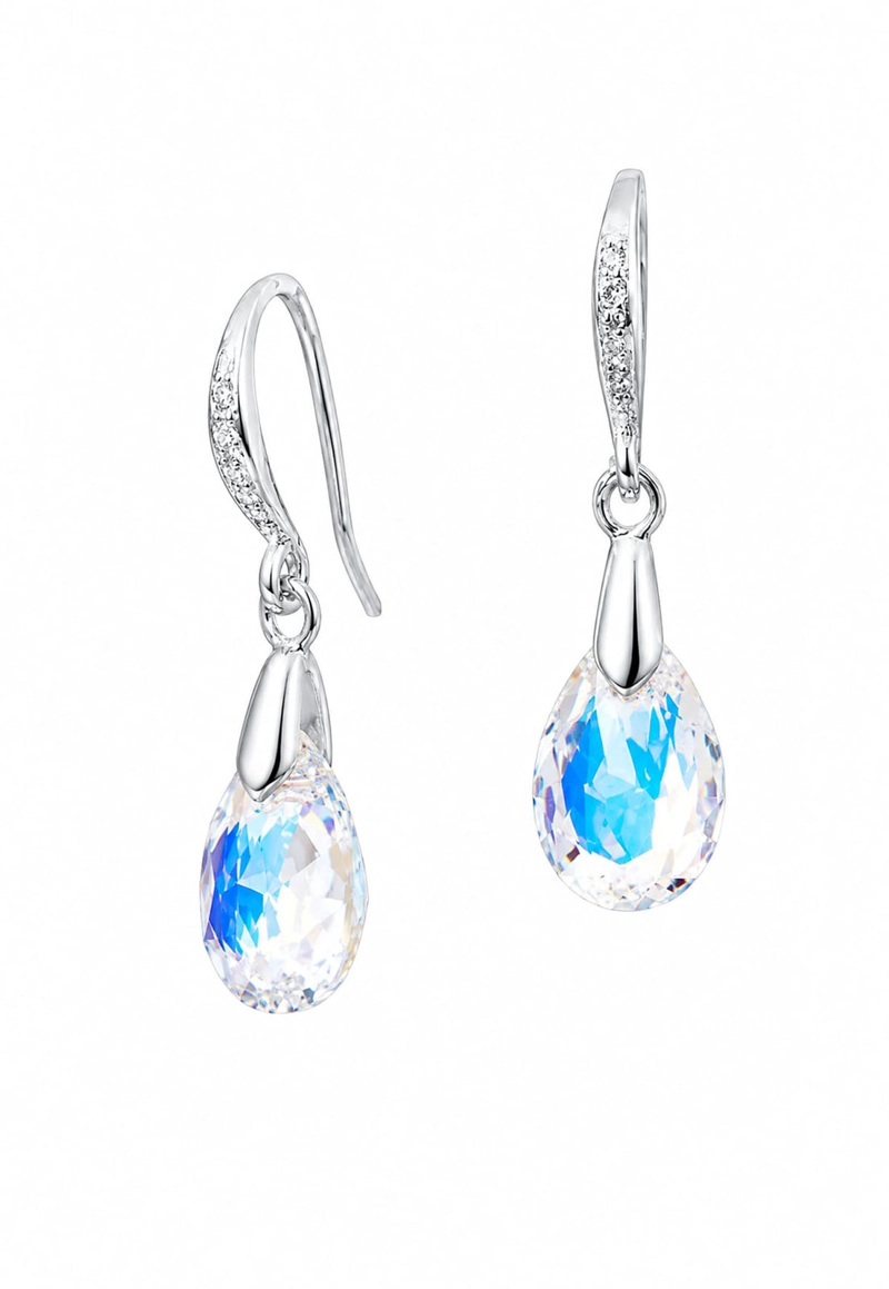 AROS GOTA DE LUZ PLATA 925 CRISTAL SWAROVSKI® AURORA BOREAL - 1