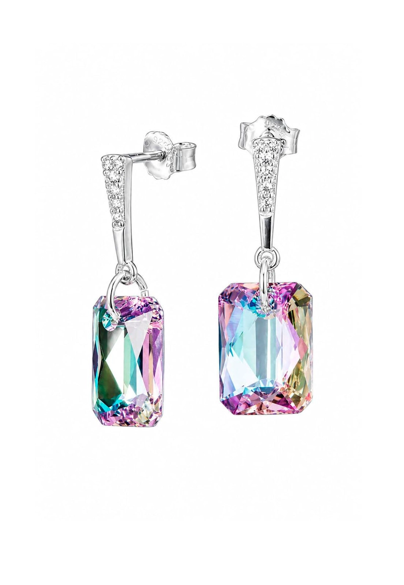 AROS ESTEFANIA PLATA 925 CRISTAL SWAROVSKI® VITRAL LIGHT - 1