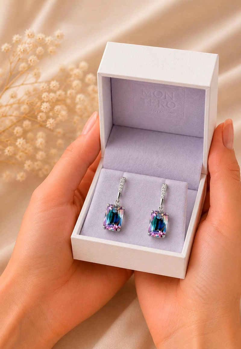 AROS ESTEFANIA PLATA 925 CRISTAL SWAROVSKI® VITRAL LIGHT - 6