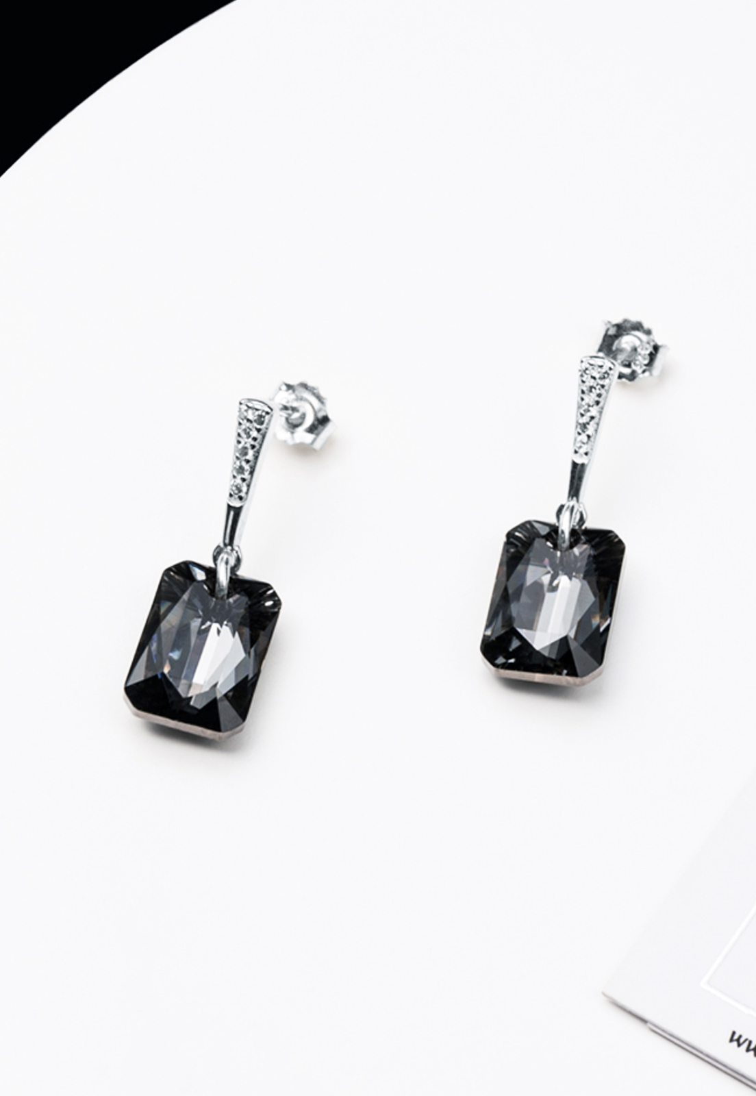 AROS ESTEFANIA PLATA ITALIANA 925 Y CRISTALES GENUINOS SILVER NIGHT JOYAS MONTERO - 2
