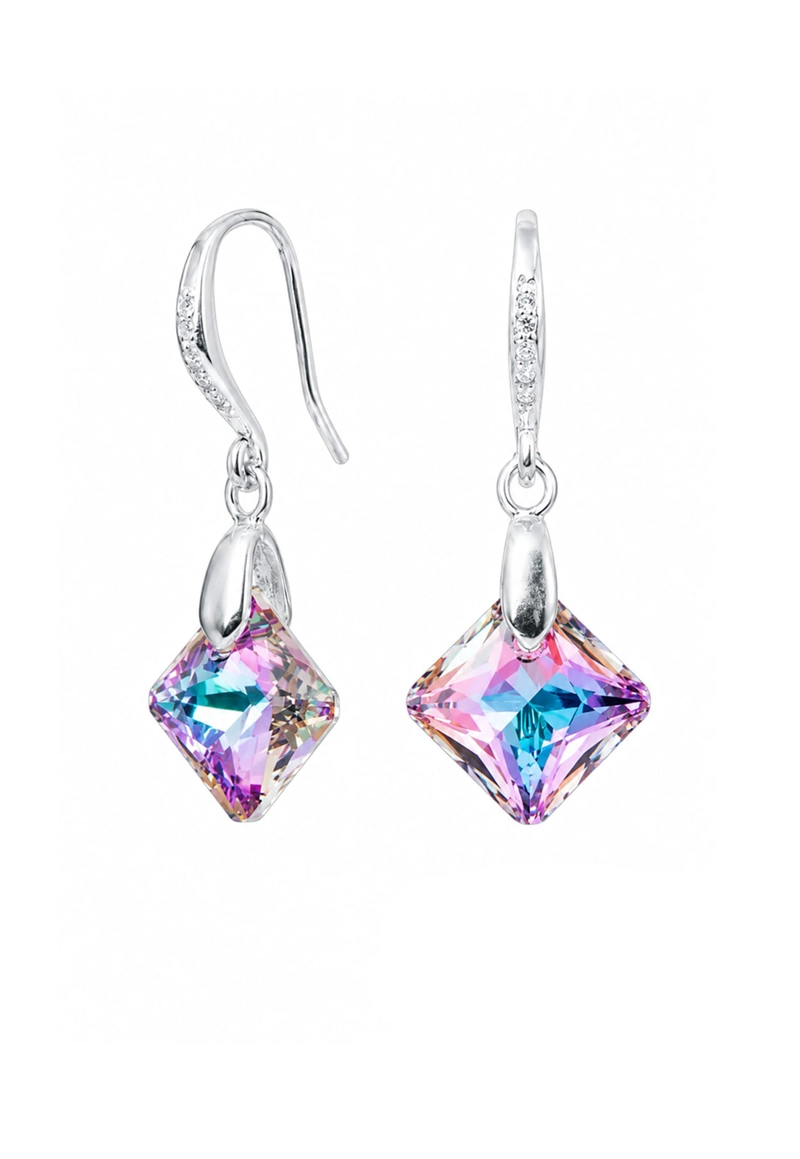Aros Cristina Plata 925 Cristal SWAROVSKI®  Vitral Light - 1