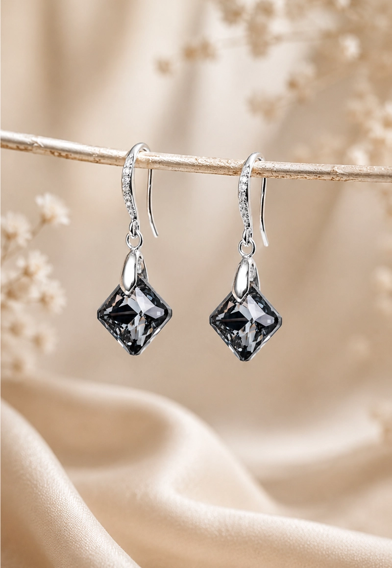 AROS CRISTINA PLATA 925 CRISTAL SWAROVSKI® SILVER NIGHT - 7