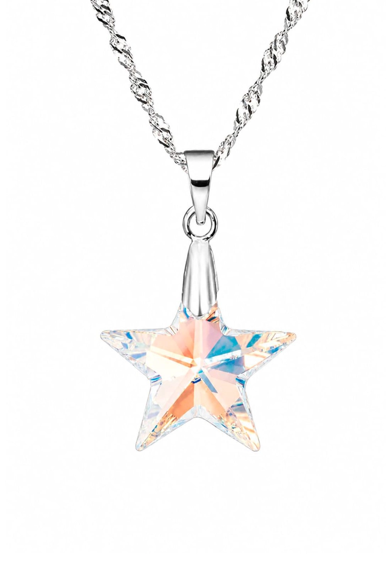 COLLAR ESTRELLA PLATA 925 CRISTAL SWAROVSKI® AURORA BOREAL - 1