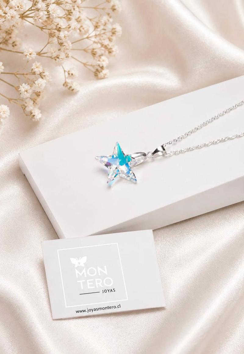 COLLAR ESTRELLA PLATA 925 CRISTAL SWAROVSKI® AURORA BOREAL - 2