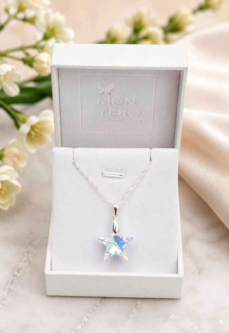 COLLAR ESTRELLA PLATA 925 CRISTAL SWAROVSKI® AURORA BOREAL - 3