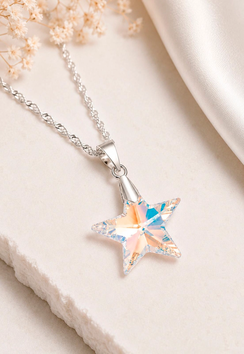 COLLAR ESTRELLA PLATA 925 CRISTAL SWAROVSKI® AURORA BOREAL - 4