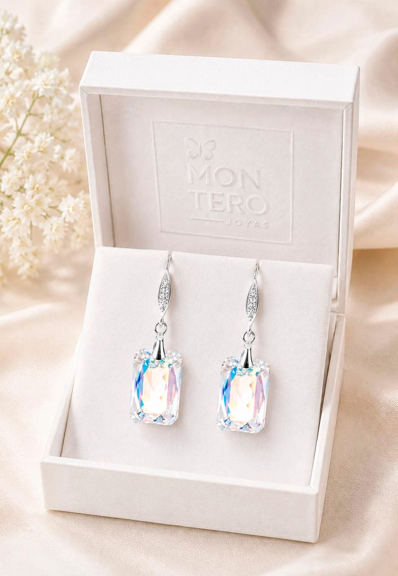 AROS GRAN ESTEFANIA PLATA 925 CRISTAL SWAROVSKI® AURORA BOREAL - 2