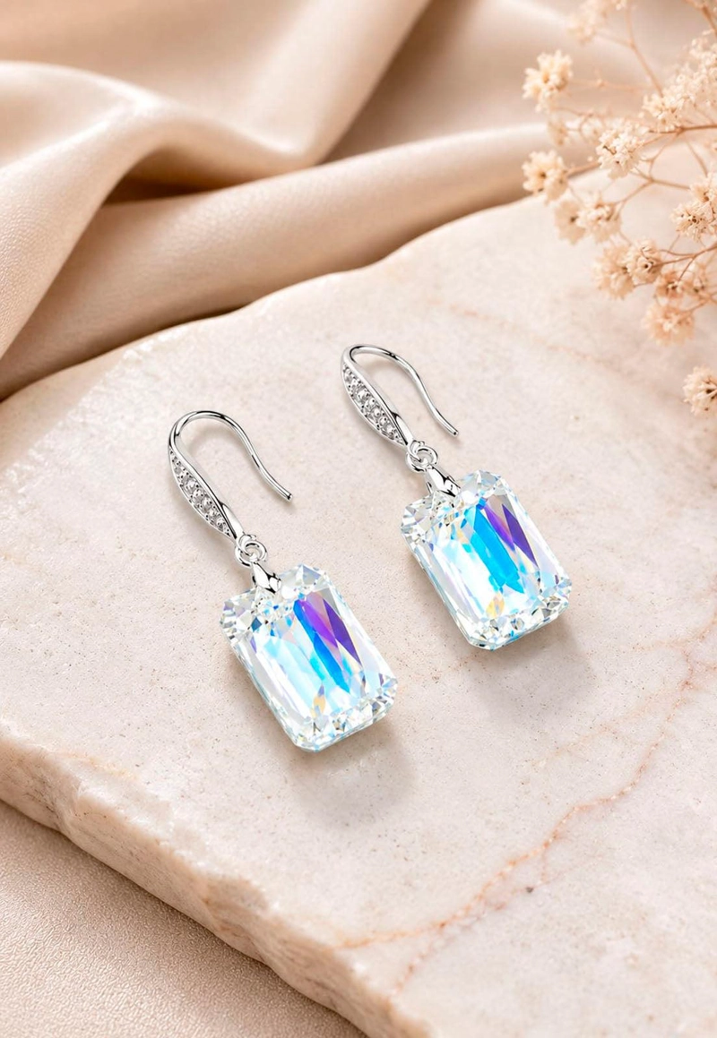AROS GRAN ESTEFANIA PLATA 925 CRISTAL SWAROVSKI® AURORA BOREAL - 5