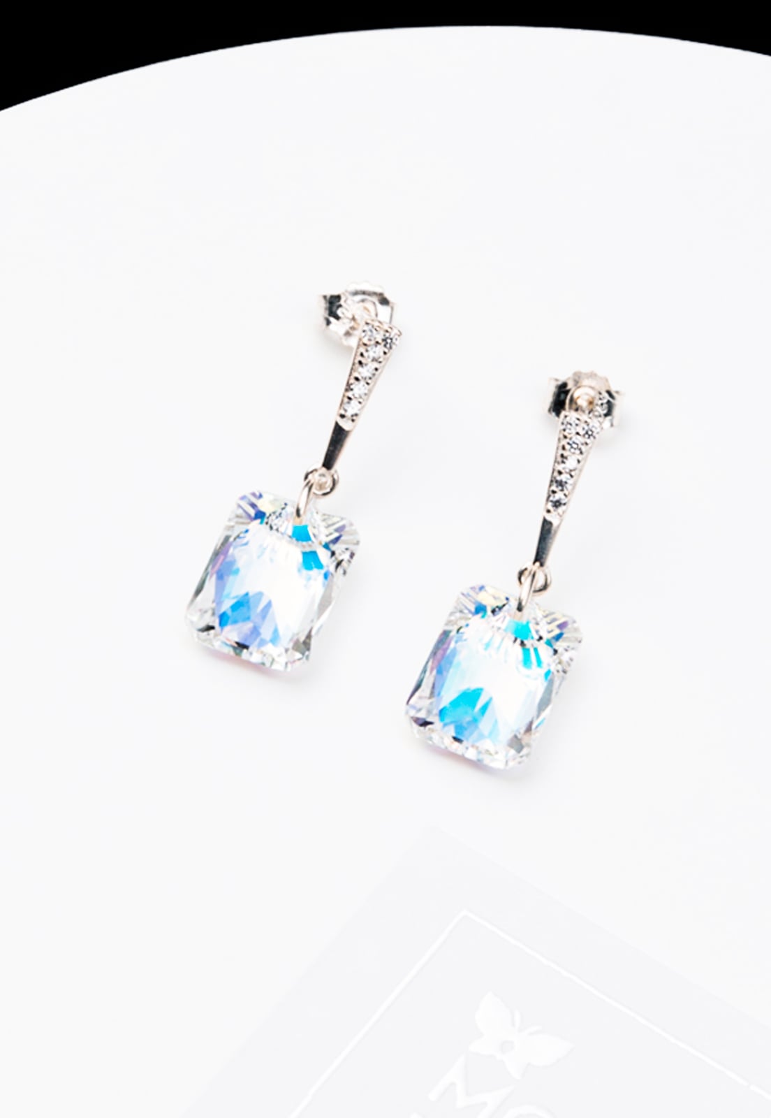 AROS ESTEFANIA PLATA ITALIANA 925 Y CRISTALES GENUINOS AURORA BOREAL JOYAS MONTERO - 2