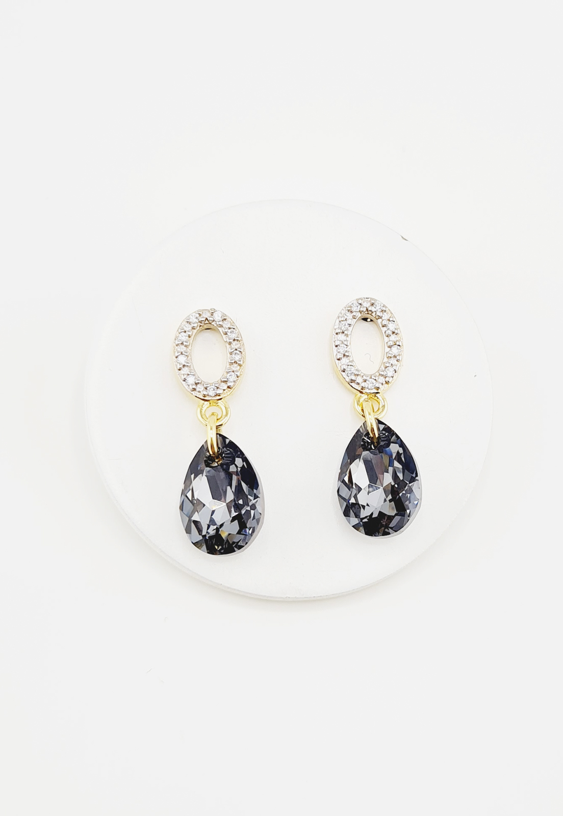 AROS GOTA DE LUZ GOLD CRISTALES GENUINOS SILVER NIGHT JOYAS MONTERO - 4