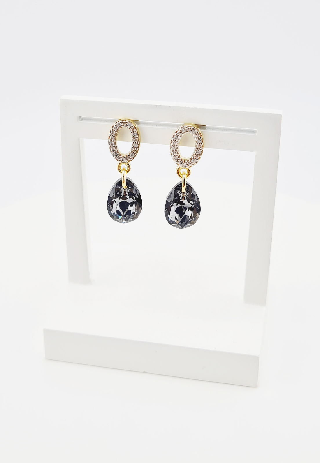 AROS GOTA DE LUZ GOLD CRISTALES GENUINOS SILVER NIGHT JOYAS MONTERO - 5