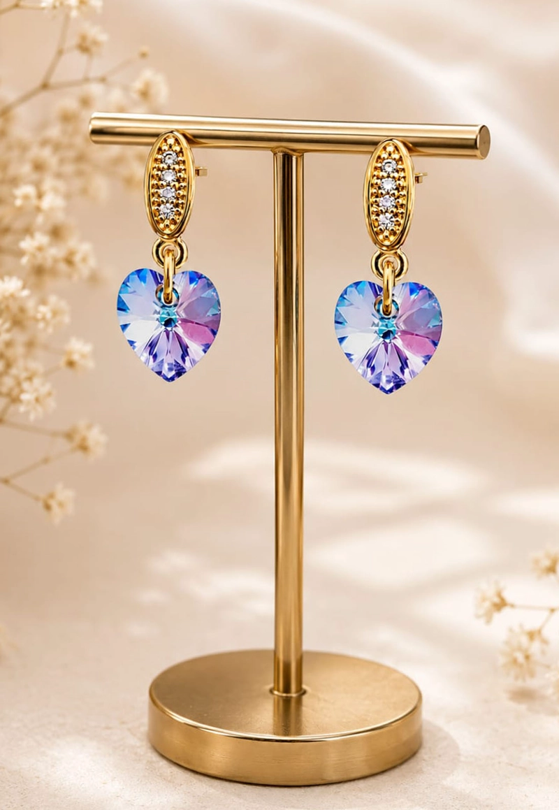 AROS ROMANCE GOLD CRISTALES SWAROVSKI® VITRAL LIGH - 7