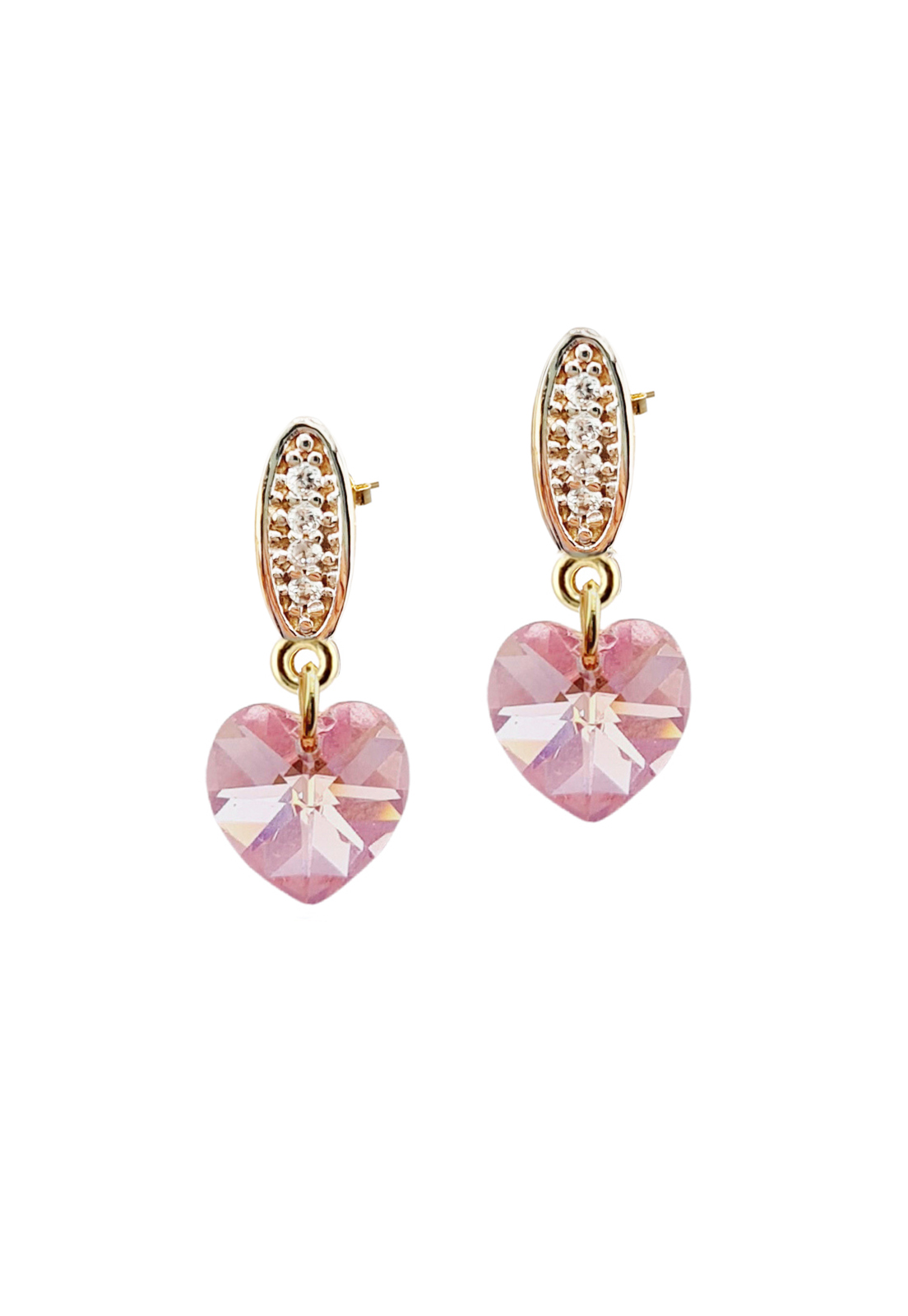 AROS ROMANCE GOLD CRISTALES GENUINOS LIGHT ROSE JOYAS MONTERO - 1