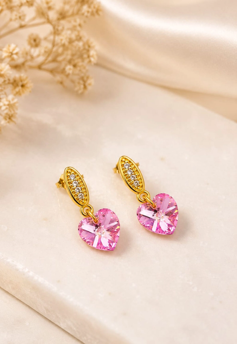 AROS ROMANCE GOLD CRISTALES SWAROVSKI® LIGHT ROSE - 2
