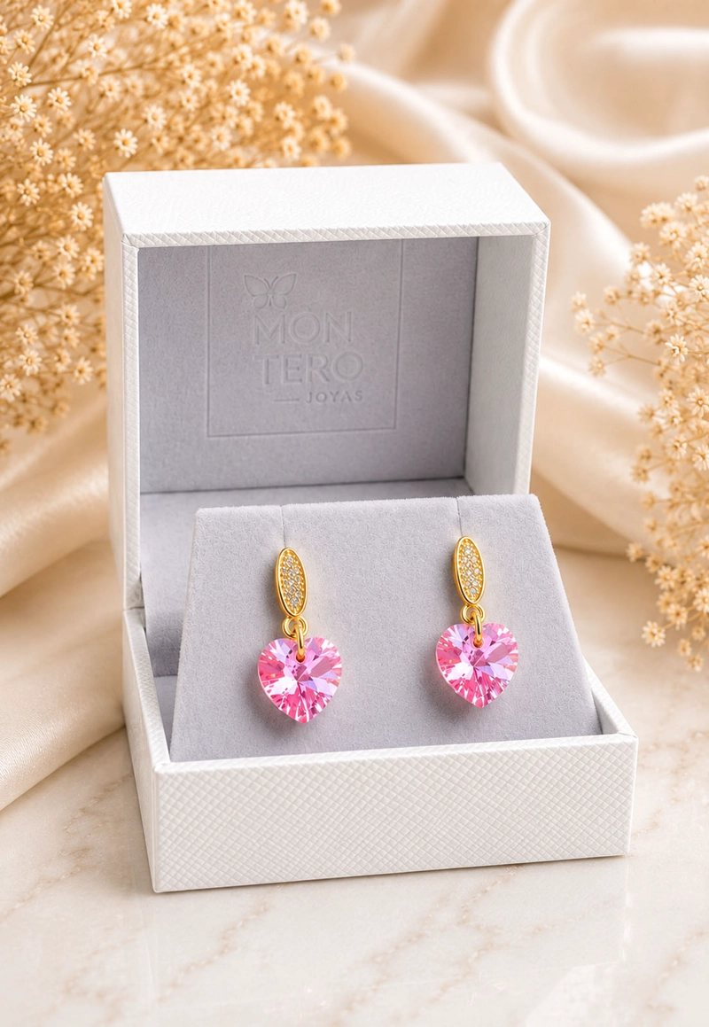 AROS ROMANCE GOLD CRISTALES SWAROVSKI® LIGHT ROSE - 3