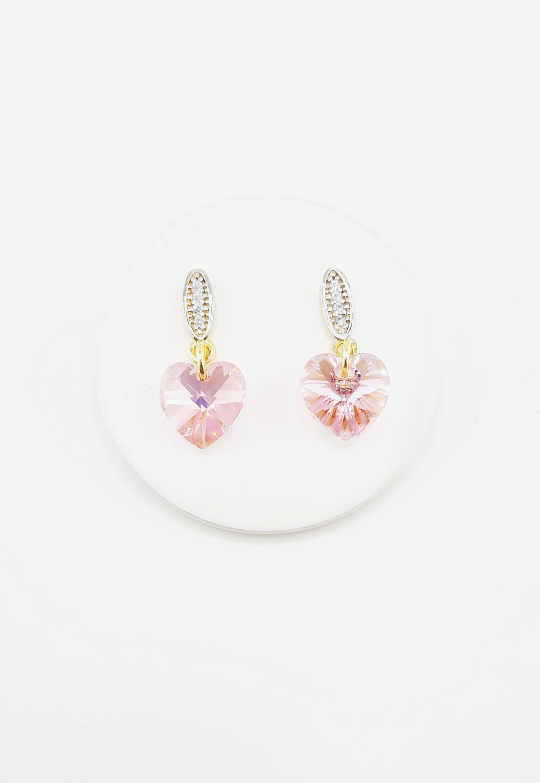 AROS ROMANCE GOLD CRISTALES GENUINOS LIGHT ROSE JOYAS MONTERO - 3