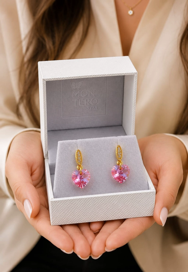 AROS ROMANCE GOLD CRISTALES SWAROVSKI® LIGHT ROSE - 4