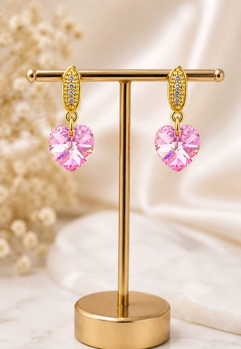 AROS ROMANCE GOLD CRISTALES SWAROVSKI® LIGHT ROSE - 7