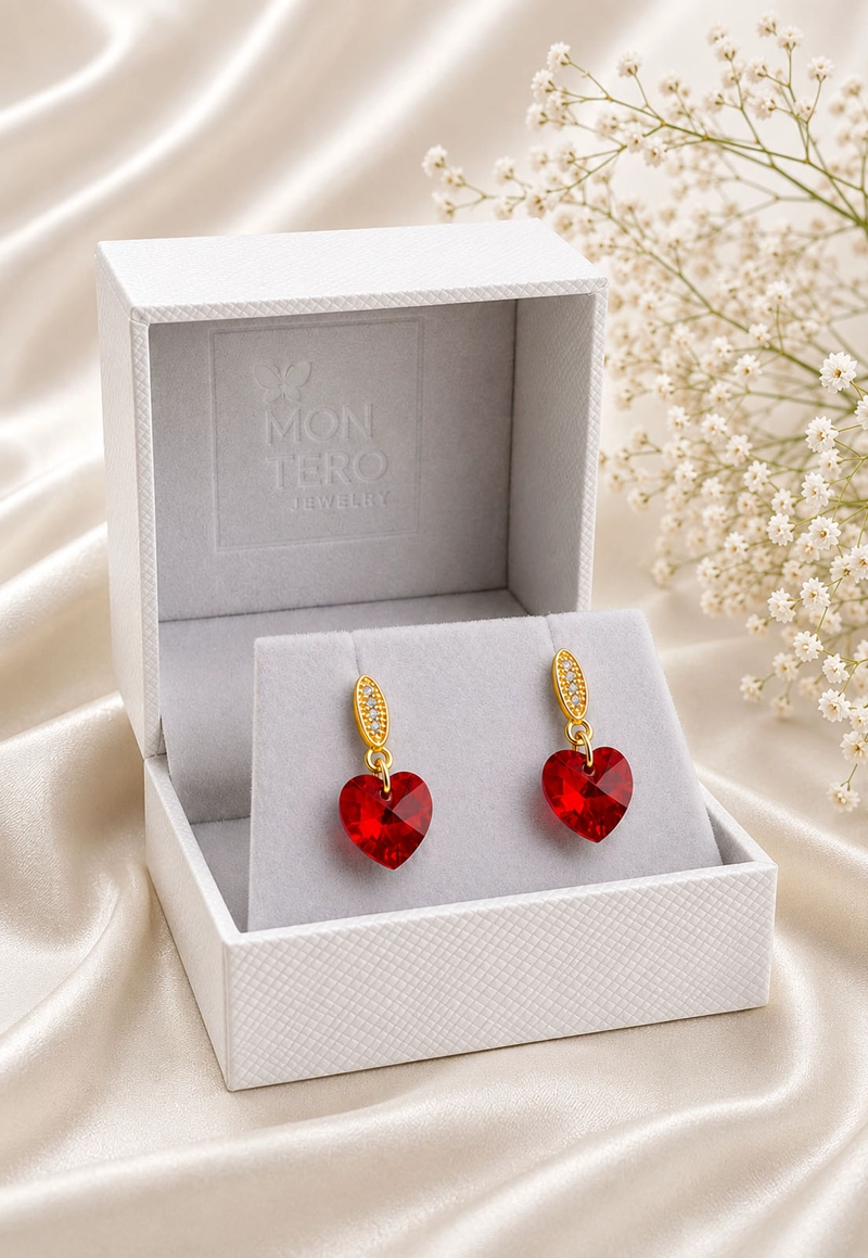 AROS ROMANCE GOLD 24K CRISTAL SWAROVSKI® SCARLET - 3