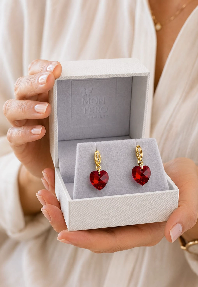 AROS ROMANCE GOLD 24K CRISTAL SWAROVSKI® SCARLET - 5